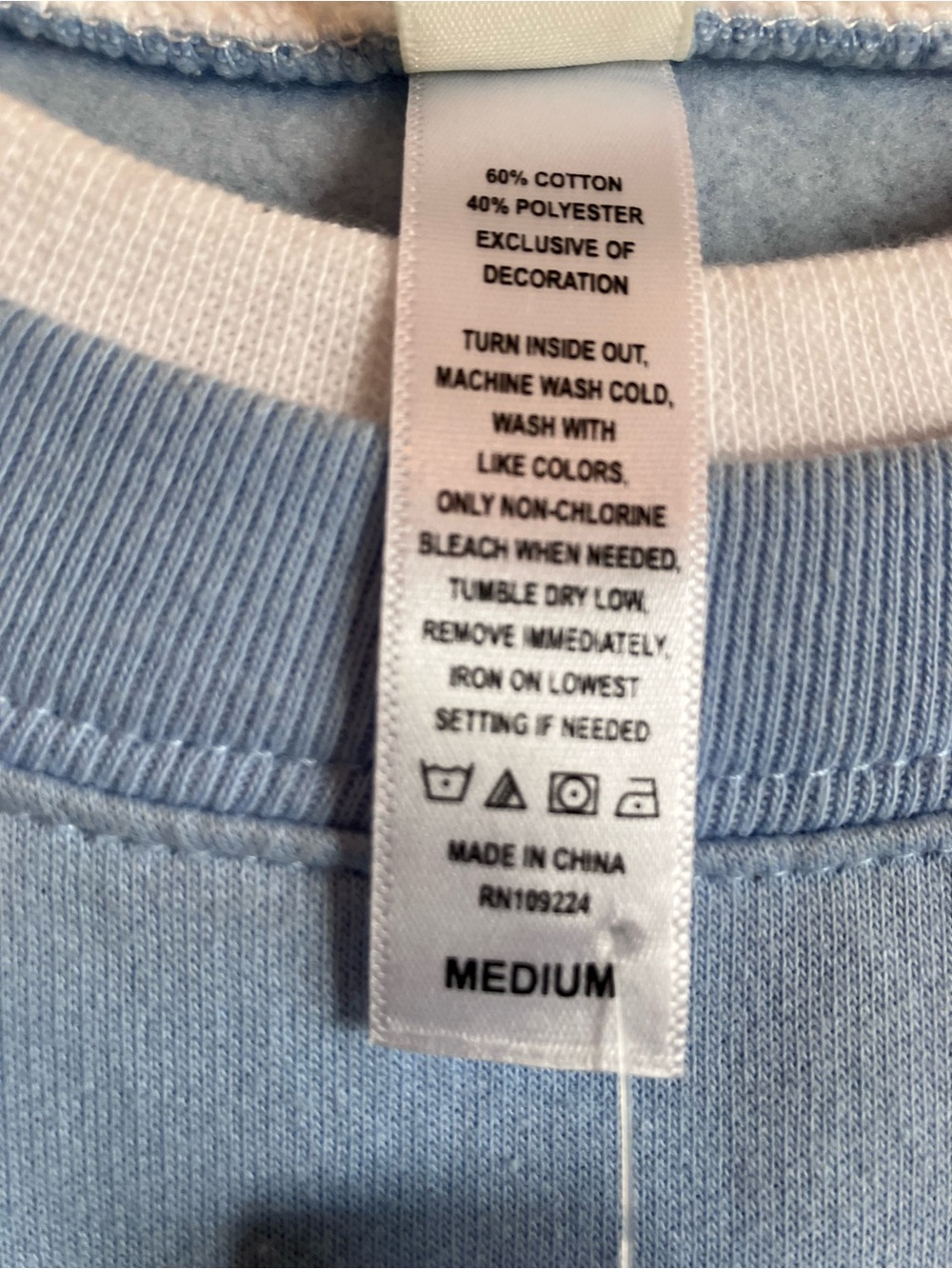 Morning Sun NWT size M, Christmas long sleeve Blue Crewneck Sweatshirt. - Picture 4 of 7